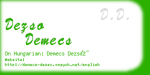 dezso demecs business card